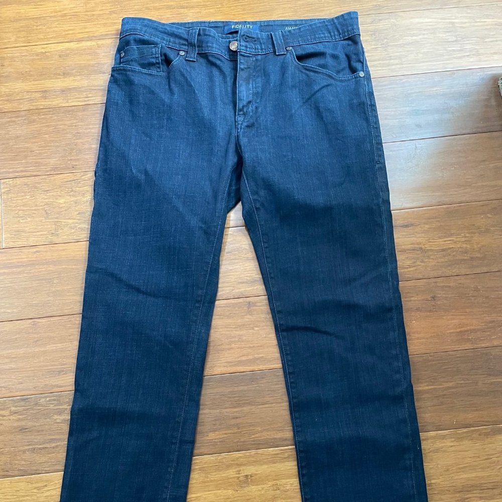 Fidelity Jimmy Slim Straight Leg Dark Wash Jeans